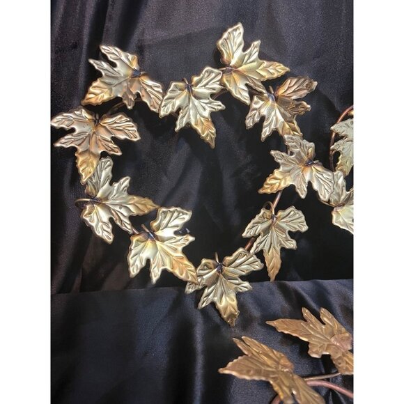 Vintage 3pc set Homco Brass Leaf Decor - Picture 2 of 9